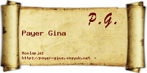 Payer Gina névjegykártya
